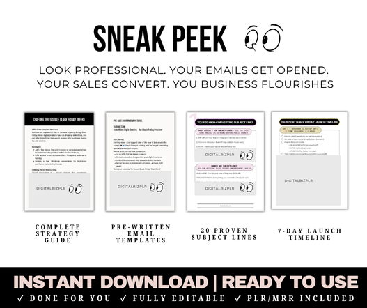 Ultimate Black Friday Marketing Bundle | 240 Social Templates + Email System + Complete Strategy (PLR/MRR)