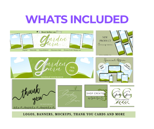 Comprehensive PLR Digital Gardening Bundle featuring eBooks, planners, mockups, and social media templates for gardening businesses.
