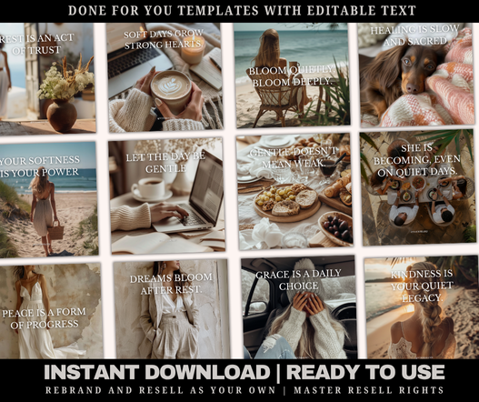 Aesthetic Neutral Quote & Stock Photo Bundle