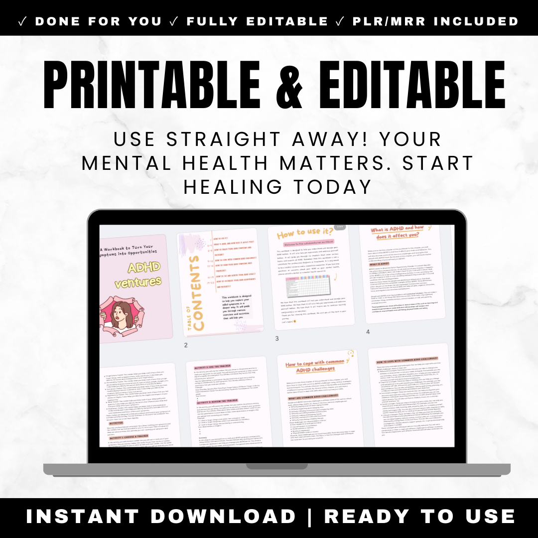 ADHD Ventures Workbook - Symptoms to Strengths Guide PDF