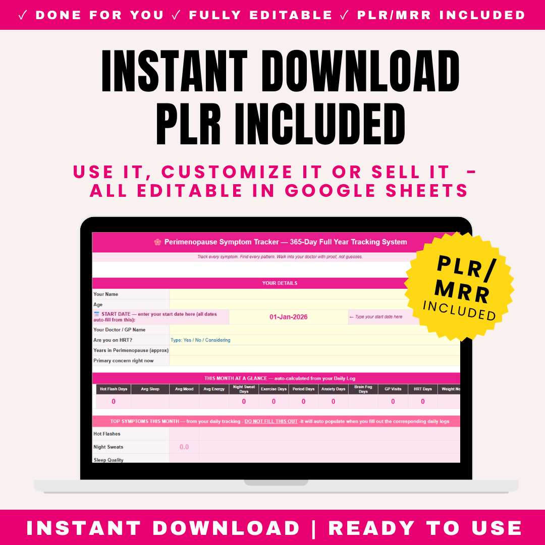 Full Year Perimenopause Tracker PLR