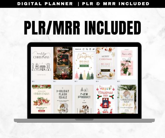 50 Editable Christmas Sale Templates (Canva, IG Stories, Pinterest) | PLR + MRR Included