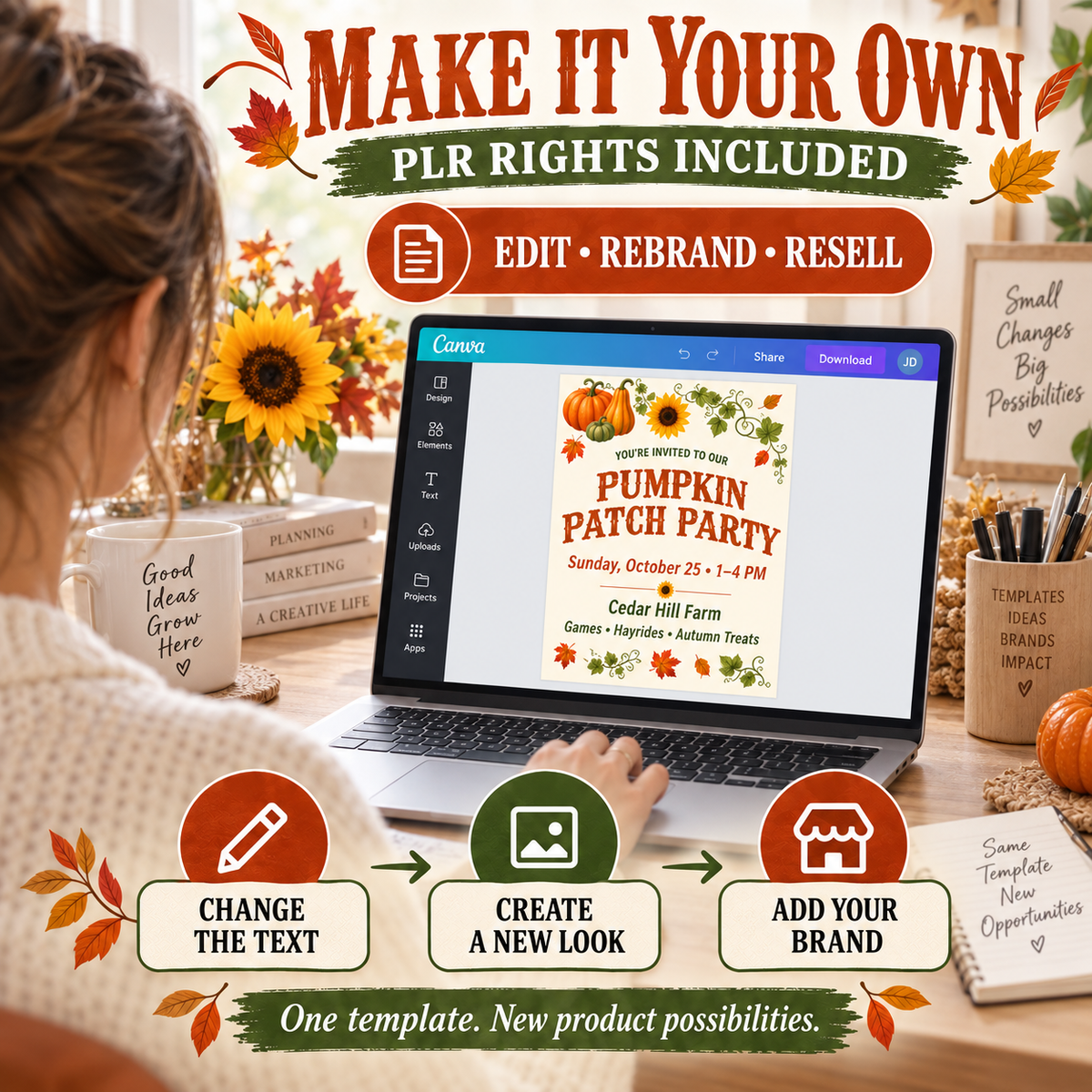 Editable Fall Festival Invitation Template (PLR)