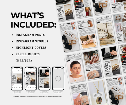 Jewellery Social Media Templates (Silver)