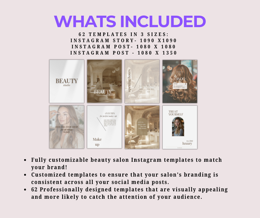 Beauty Salon IG Instagram Posts Stories Templates