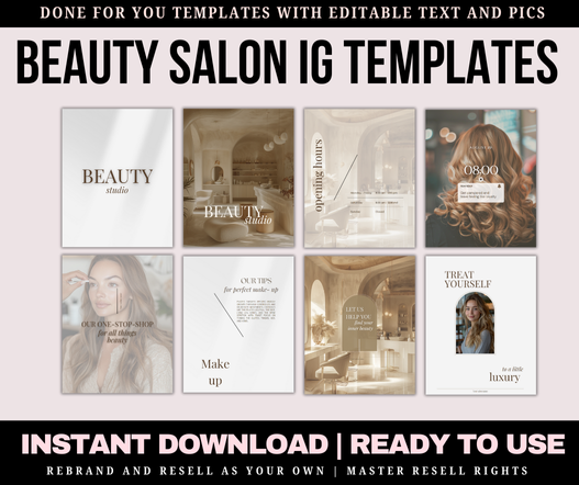 Beauty Salon IG Instagram Posts Stories Templates