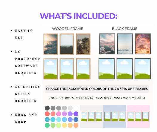 Wall Art Photo Frame Mockup Listings