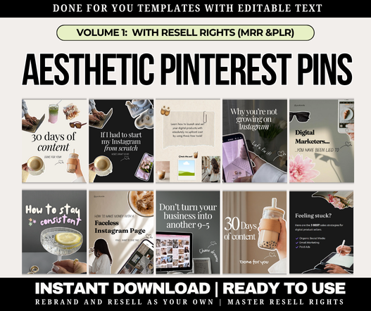 Aesthetic Pinterest Carousel Pin Templates (Volume 1)