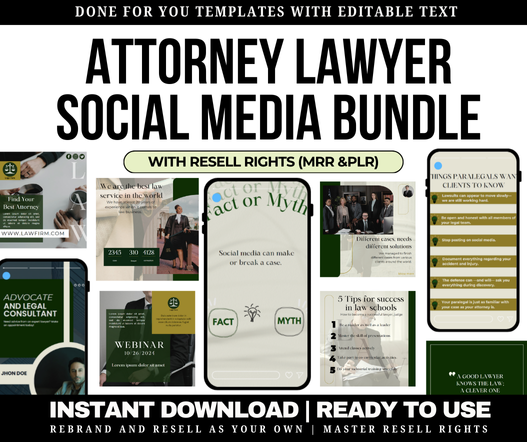 Attorney Lawyer Social Media Marketing Templates Bundle