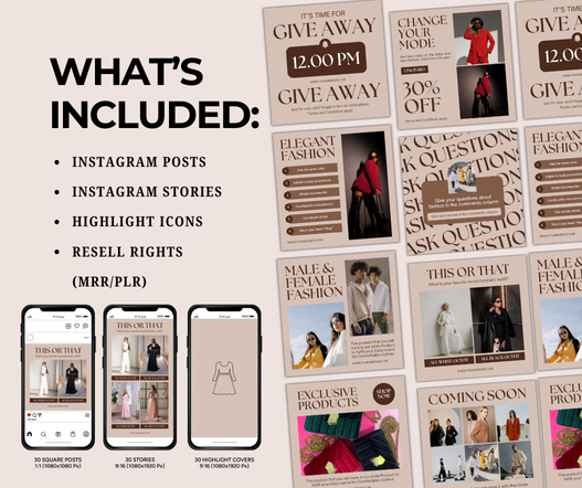 Aesthetic Fashion Social Media Templates