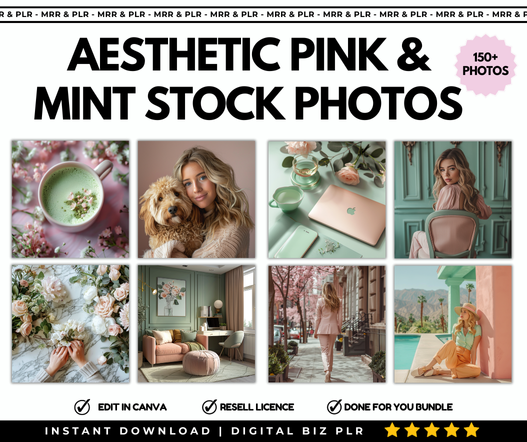 Aesthetic Pink & Mint Stock Photos