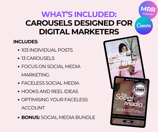Grow Your Brand Pink Instagram Carousel Posts