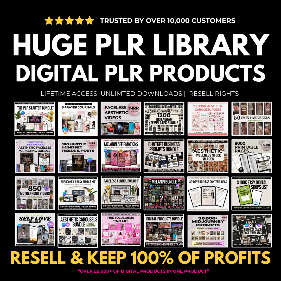 Buy the entire PLR store – 197+ digital products with resell rights from DigitalBizPLR