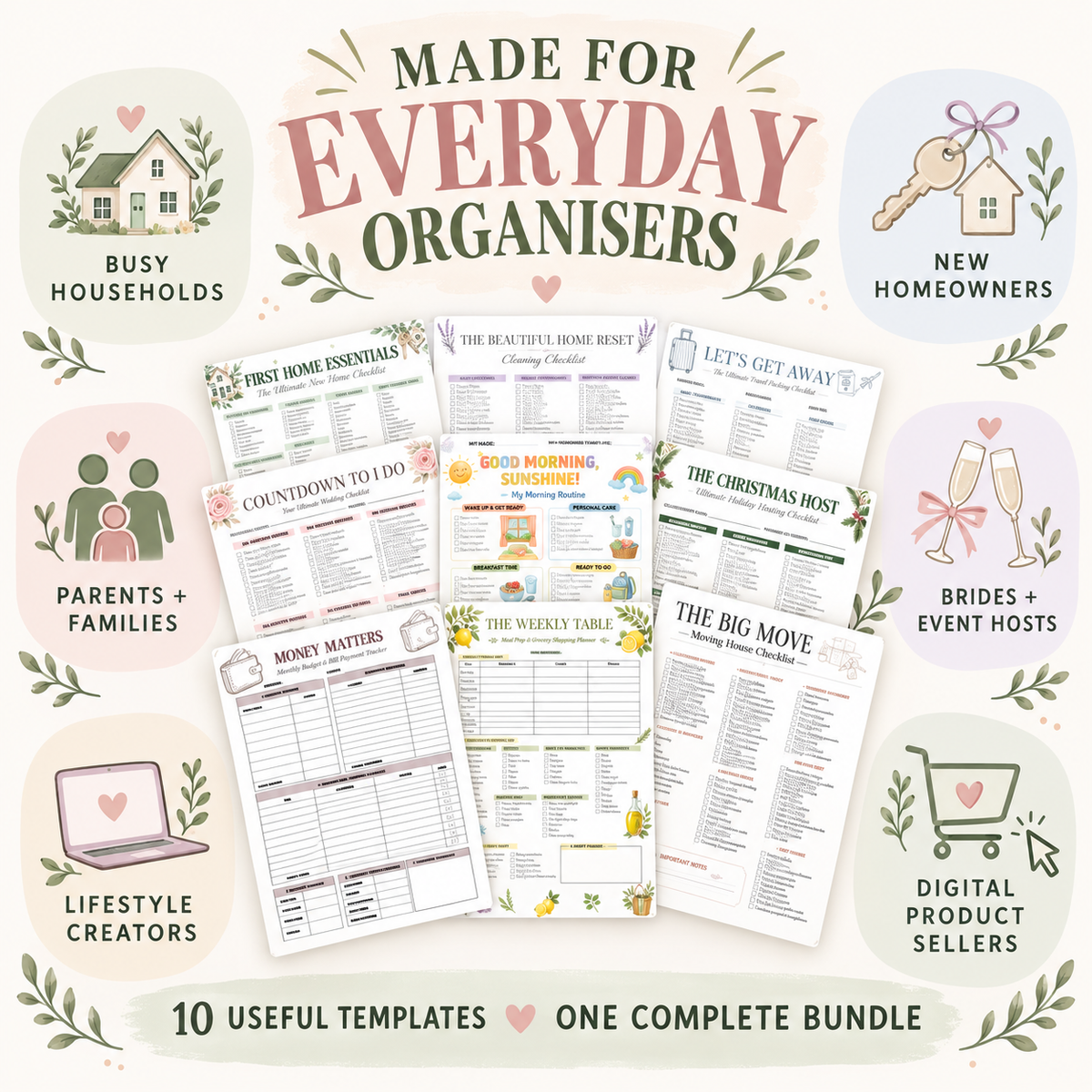 10 Printable Checklist Template Collection PLR