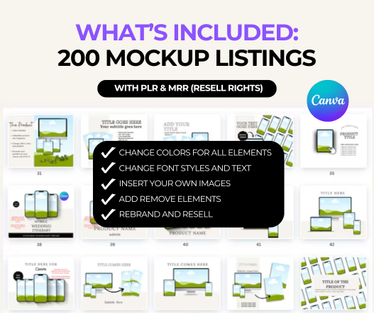 200 Listing Mockup Templates PLR