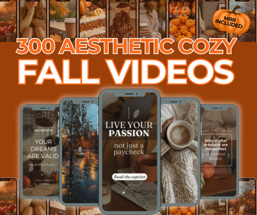 300+ Fall Autumn Aesthetic Faceless Reels Bundle