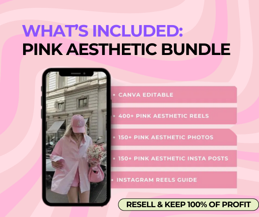 550 Pink Aesthetic Reels Bundle PLR
