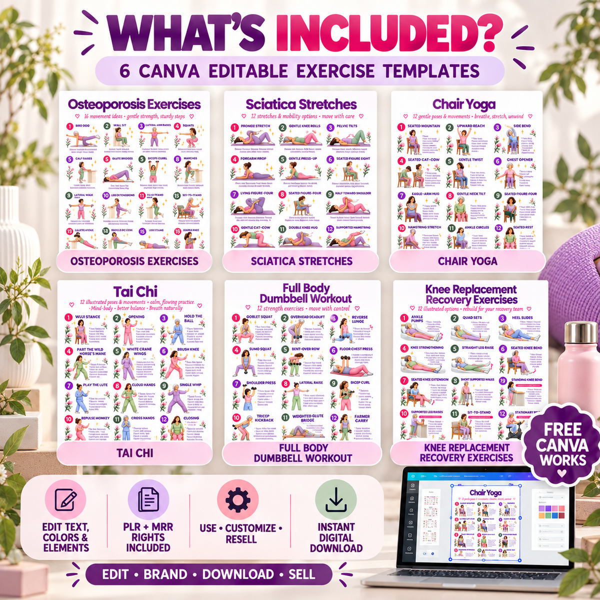 Exercise Poster Bundle Workout PLR