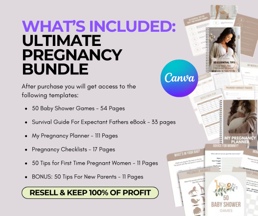 PLR Pregnancy Canva Templates Bundle