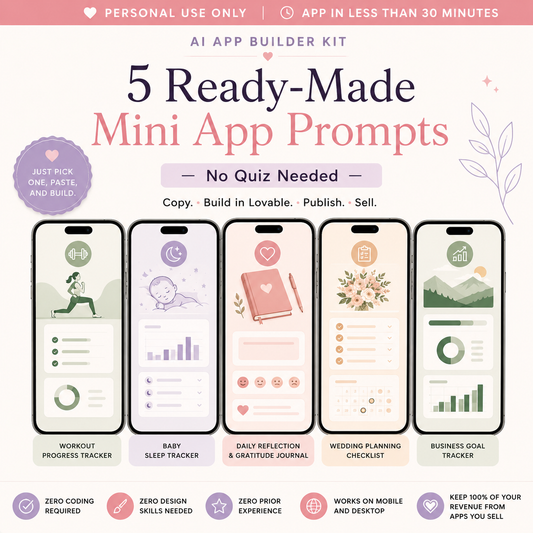 5 Ready-Made Mini App Prompts — No Quiz Needed