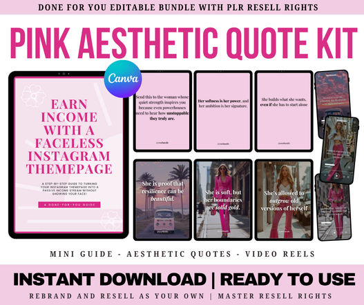 Pink Aesthetic Quote Kit — Complete Instagram Bundle