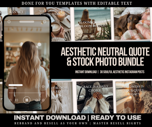 Aesthetic Neutral Quote & Stock Photo Bundle