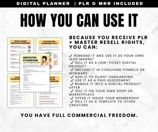 Imposter Syndrome Worksheets PLR