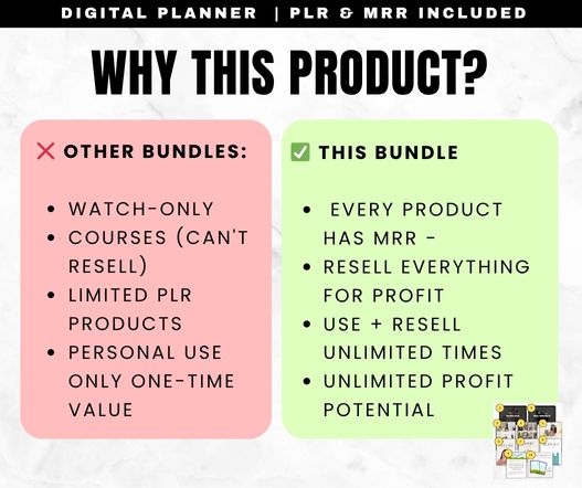 Comparison chart - Faceless Seller's Toolkit vs other bundles with MRR advantage