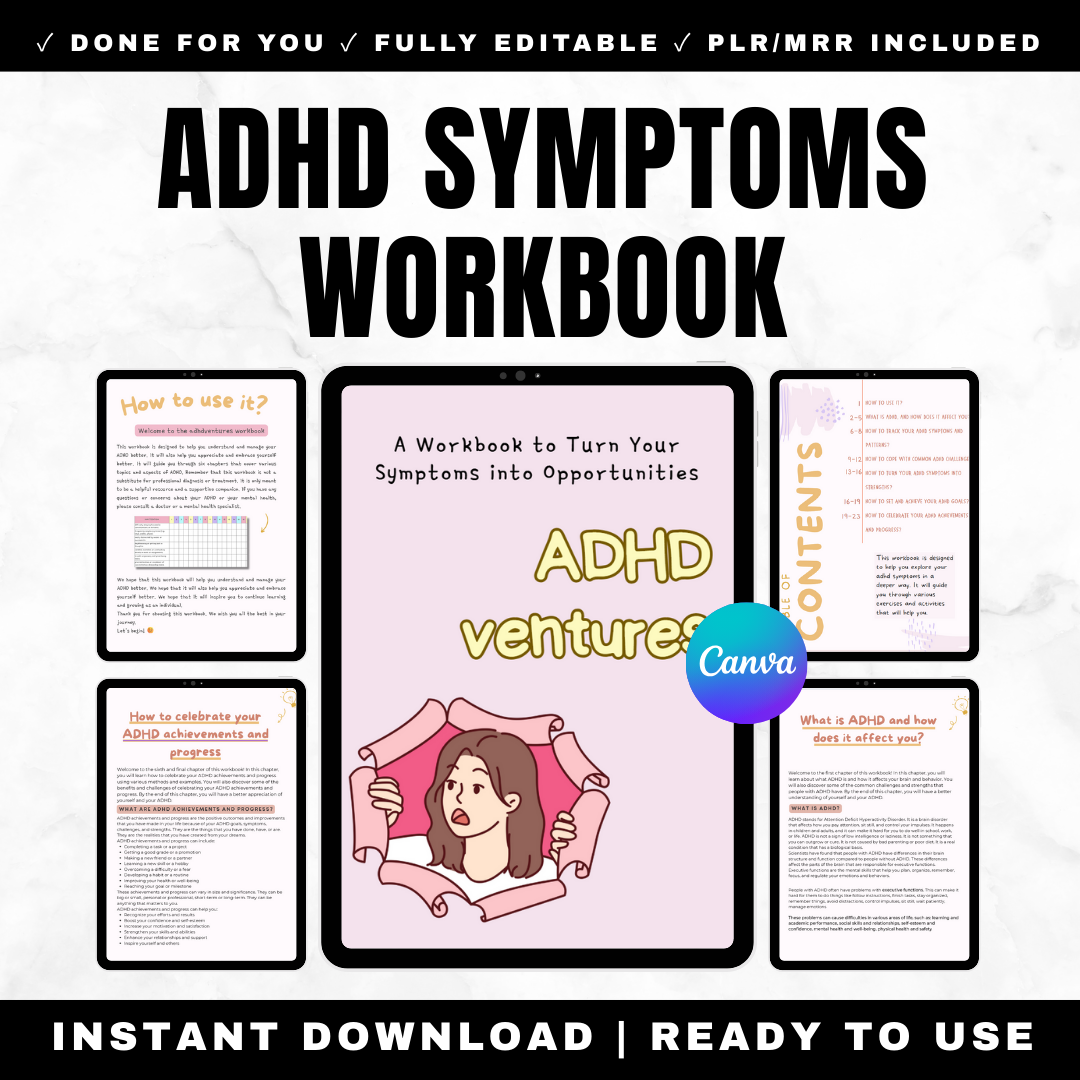 ADHD Ventures Workbook - Symptoms to Strengths Guide PDF