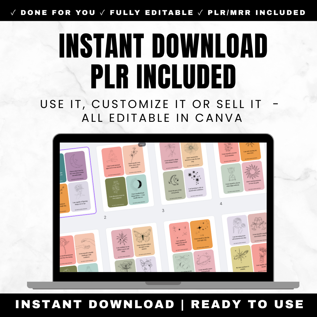 Editable confidence affirmation deck