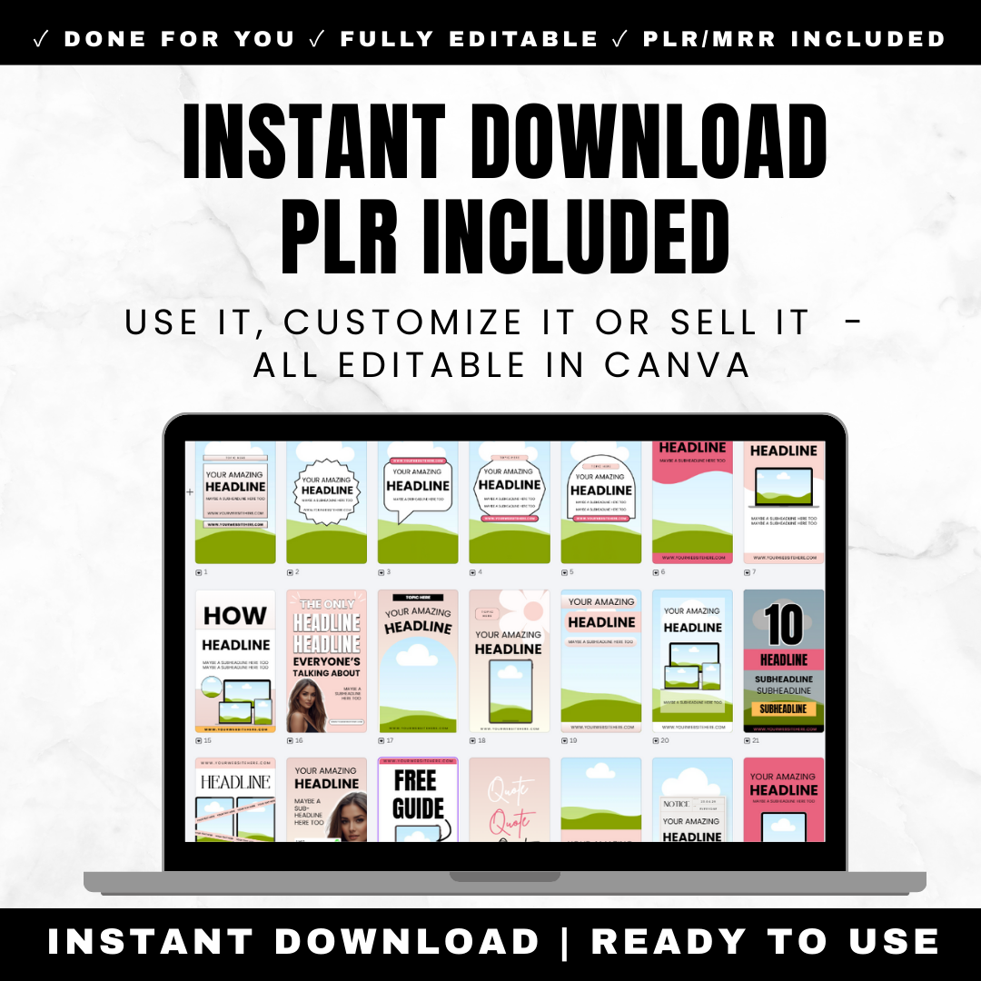 50 Pinterest Pin Templates for Canva PLR