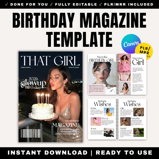 Birthday Magazine Template PLR