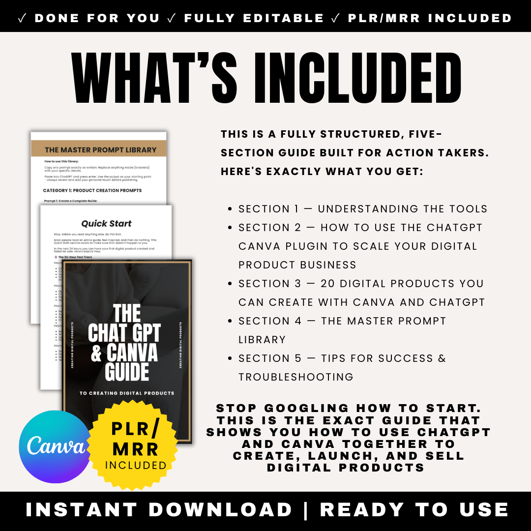 THE CHATGPT & CANVA GUIDE PLR