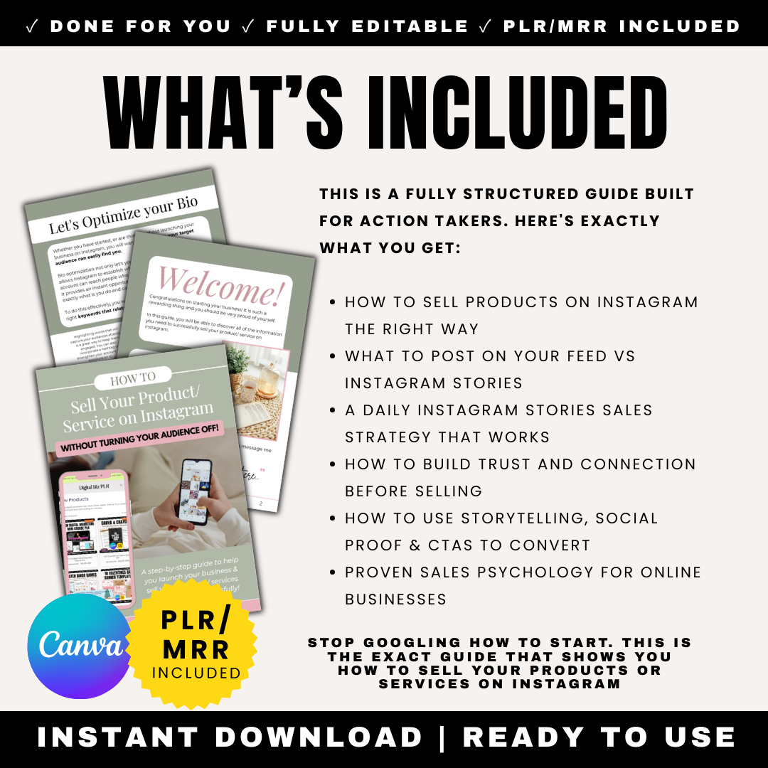 Sell Your Products on Instagram PLR