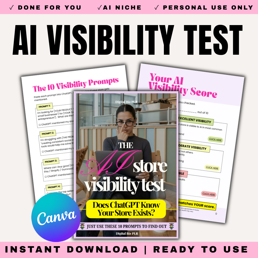AI Store Visibility Test - ChatGPT Digital Products Guide – Digital Biz PLR