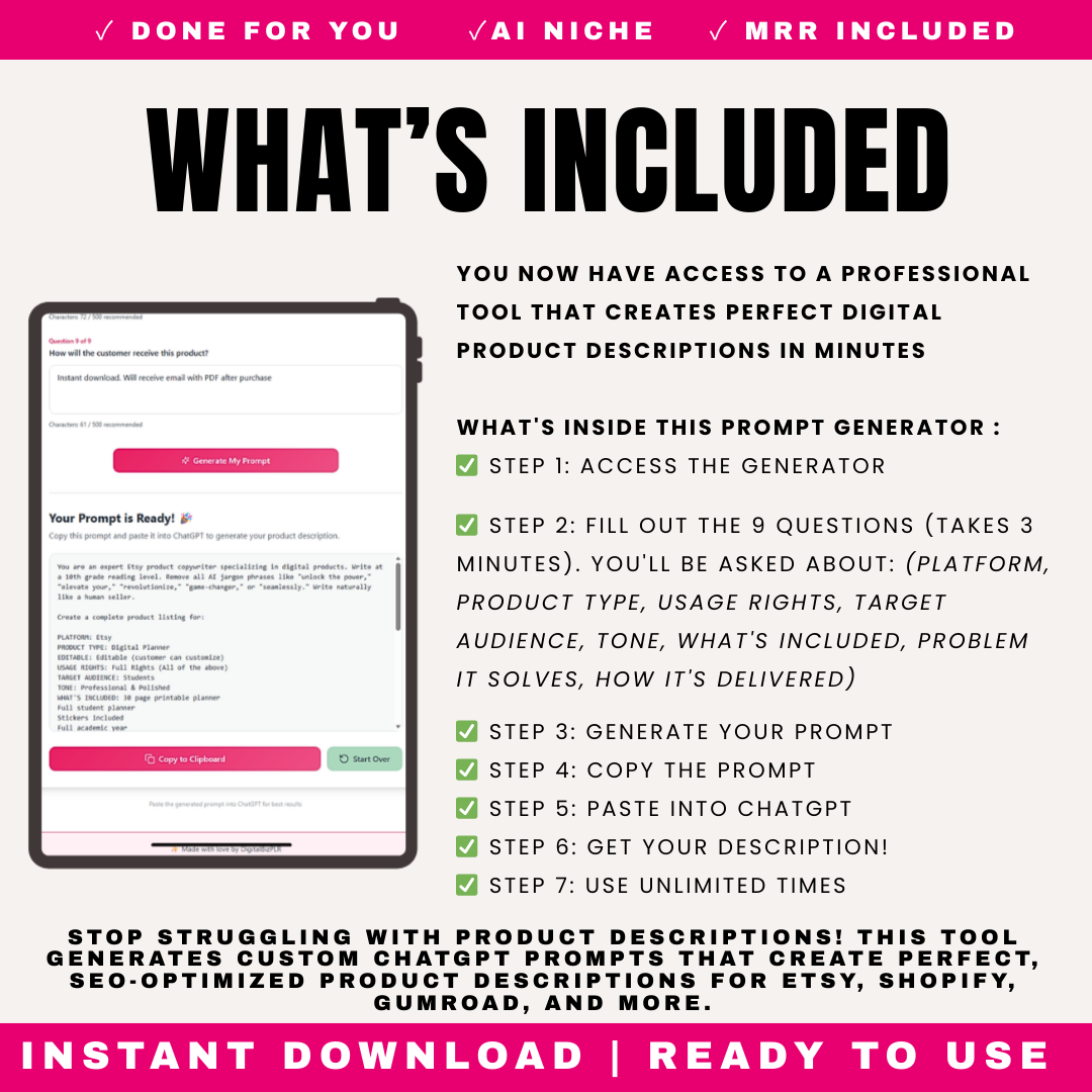 Product Description Prompt Generator