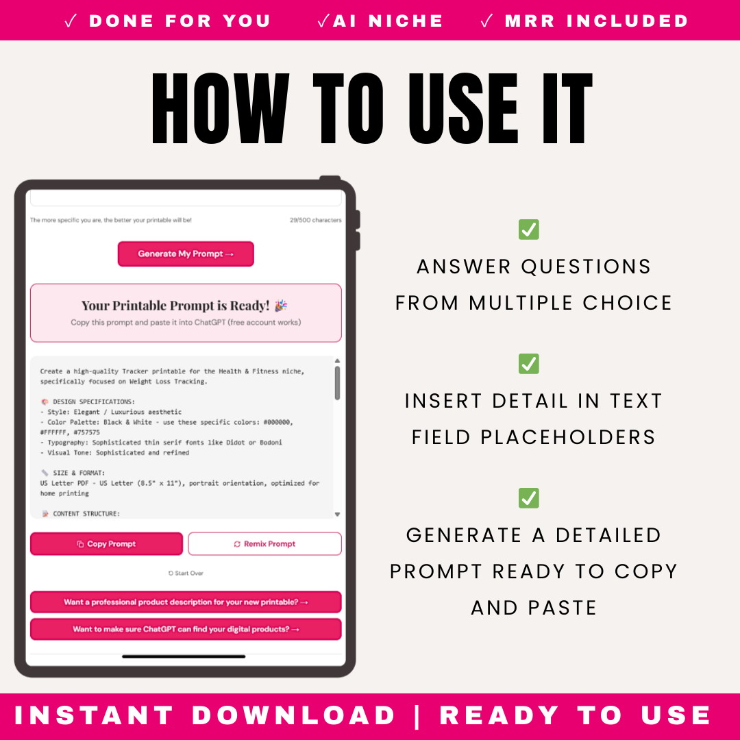 The Printable Product Generator