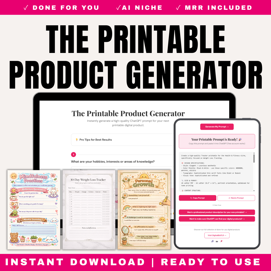 The Printable Product Generator