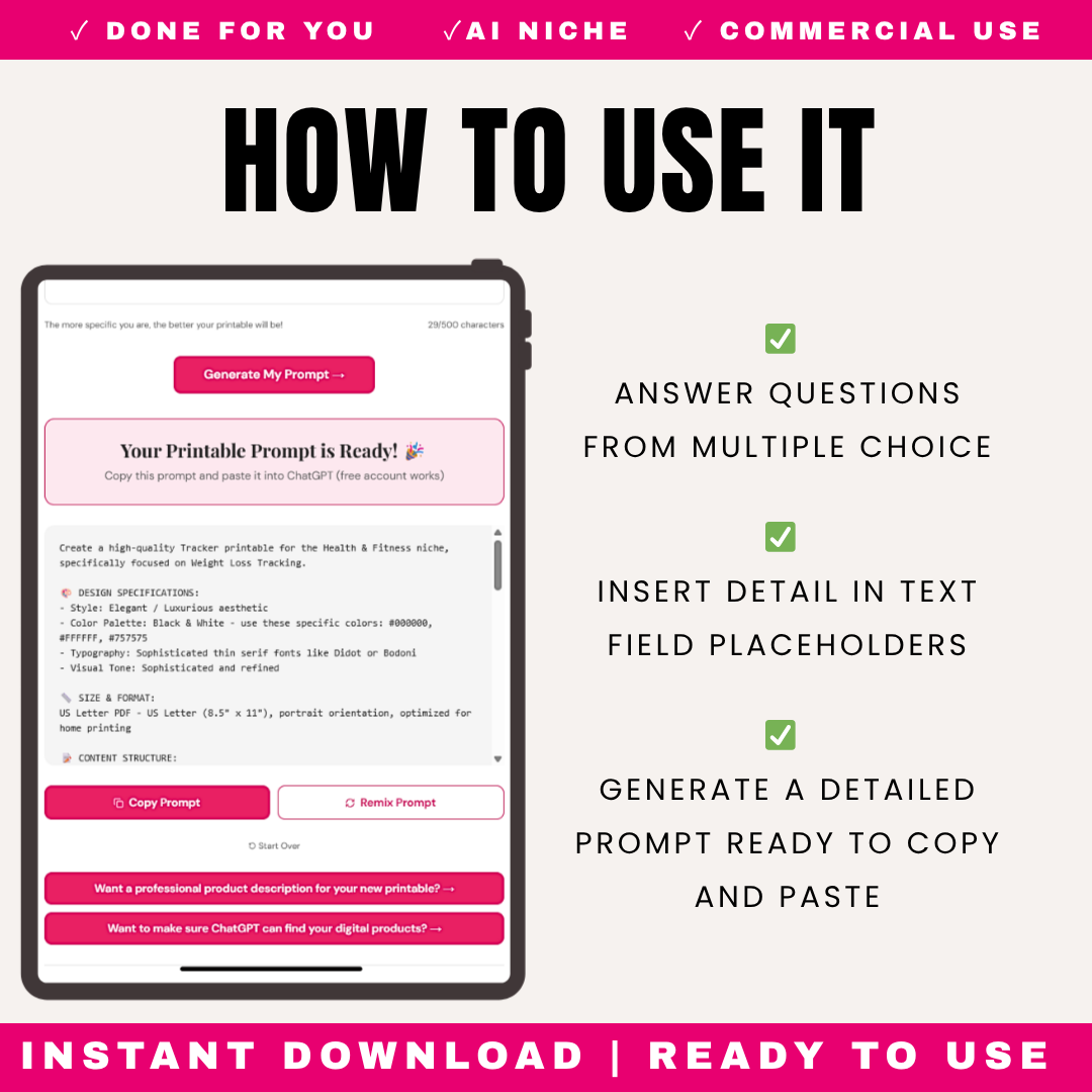 The Printable Product Generator