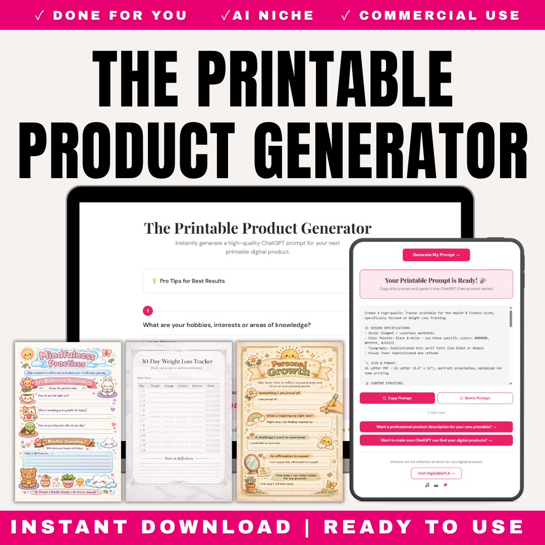 The Printable Product Generator