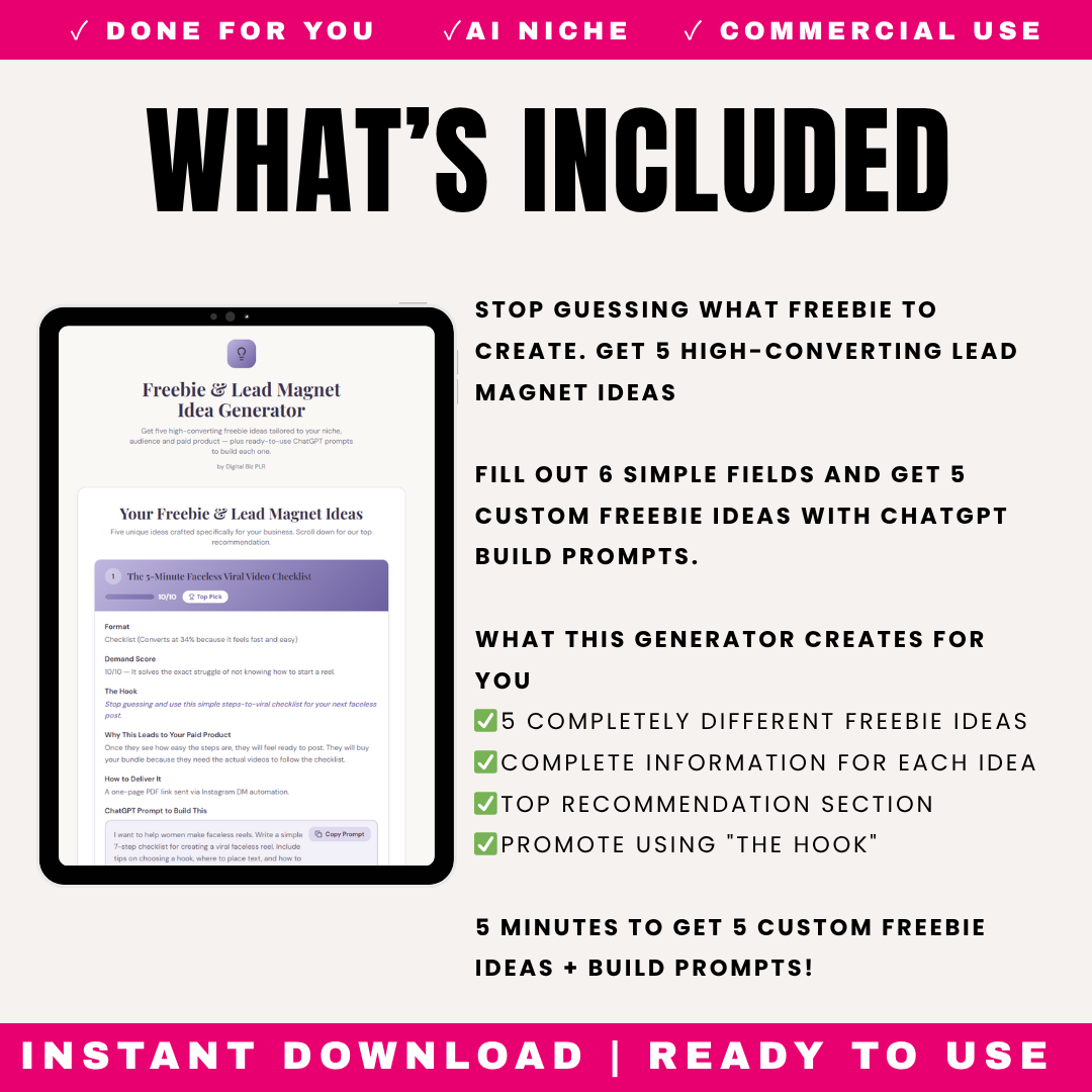 Freebie and Lead Magnet Idea Generator