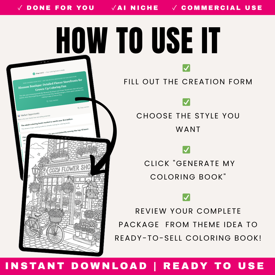 Coloring Book Generator - AI Page Prompts Etsy KDP Creator – Digital ...