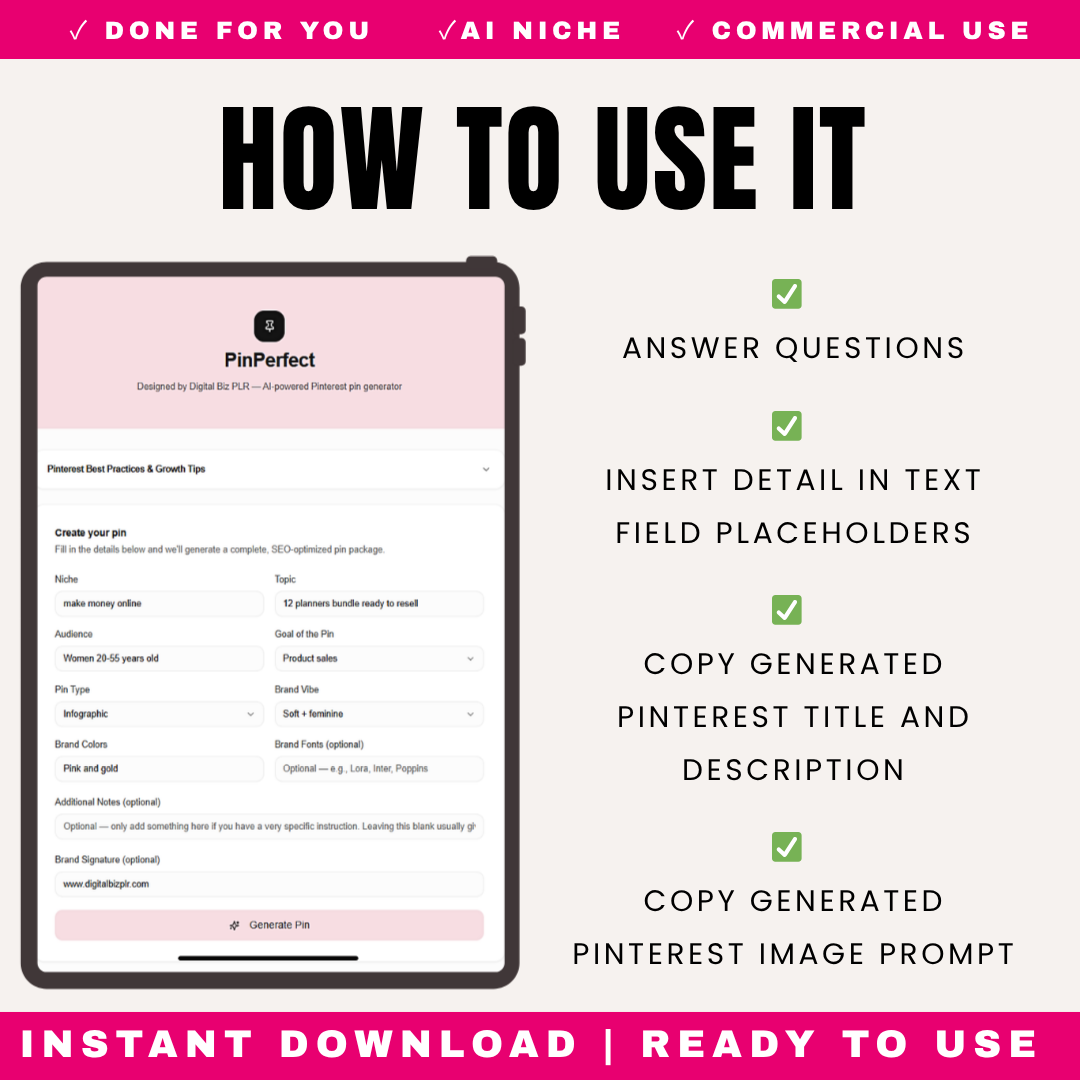 PinPerfect: Pinterest Pin Generator