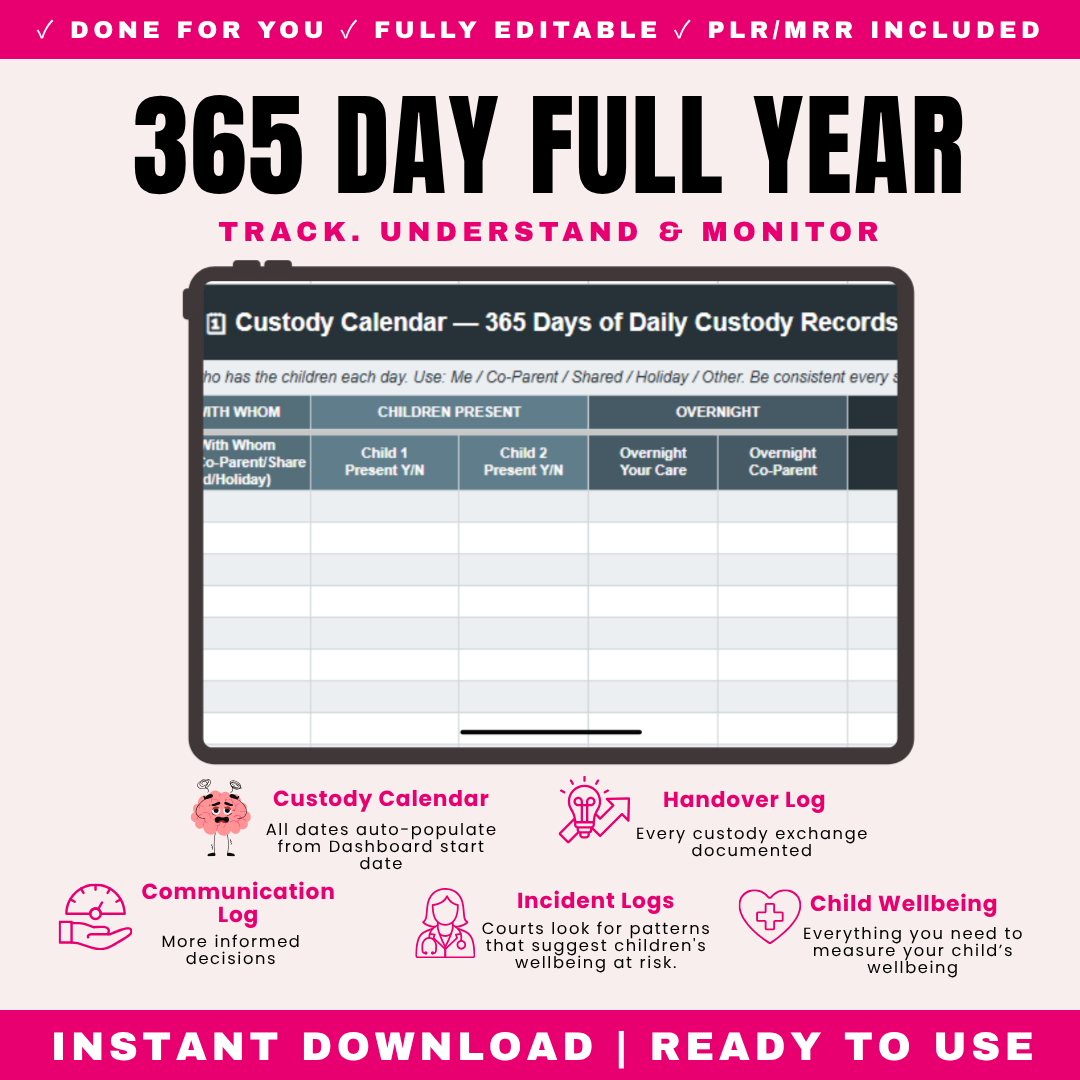 Custody Tracker Co-Parenting Log Tracker
