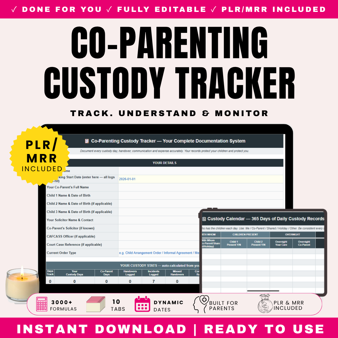 Custody Tracker Co-Parenting Log Tracker