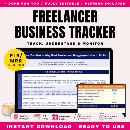 Freelancer Business Tracker PLR (auto calculating)