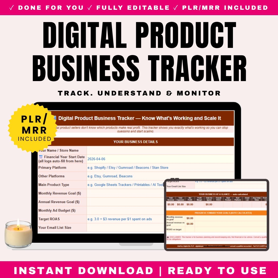 Digital Product Business Tracker PLR