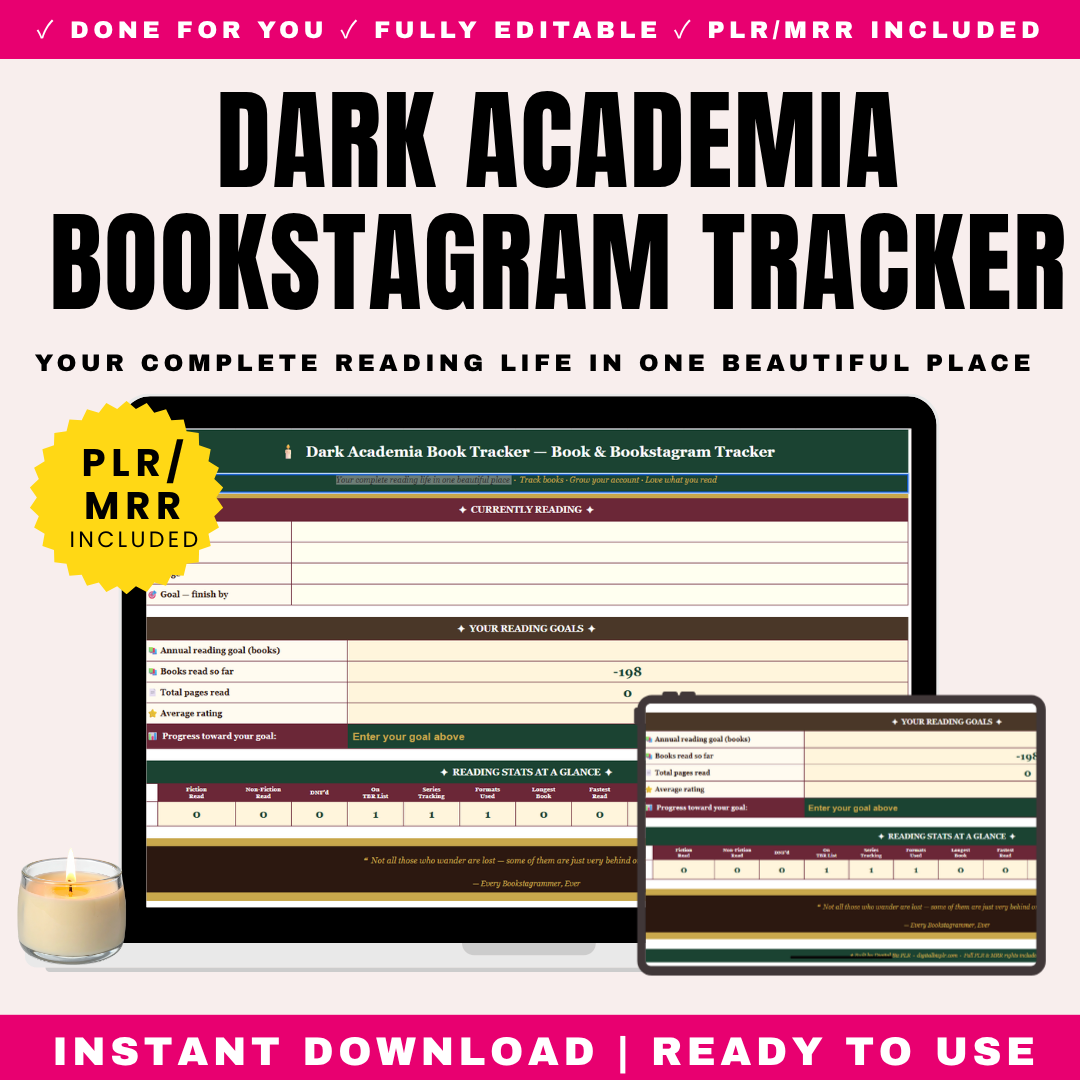 Dark Academia Book Tracker PLR