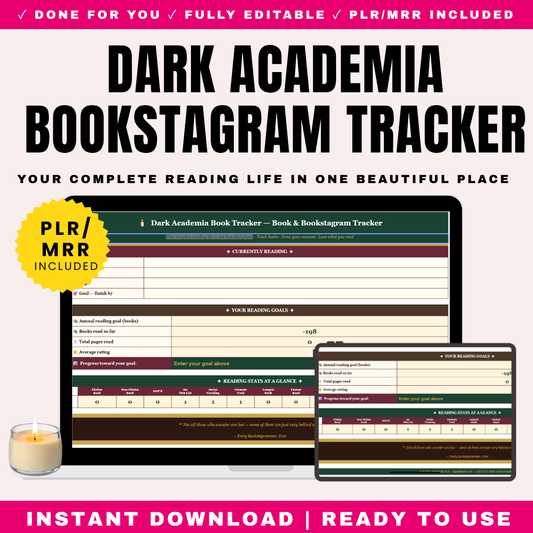 Dark Academia Book Tracker PLR