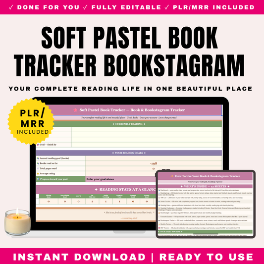 Soft Pastel Book Tracker PLR